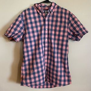 Men’s Pink, Navy Button Down Shirt